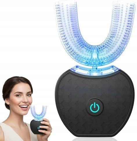 U Shaped Sonic Toothbrush 360 Degree Black Brand no brand