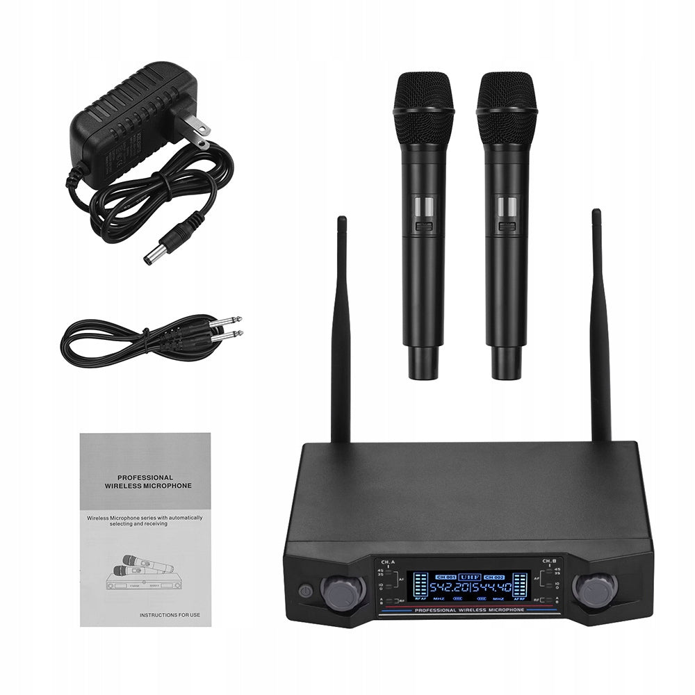U2 UHF wireless microphone system 2 MICS and 1 receiver with MP