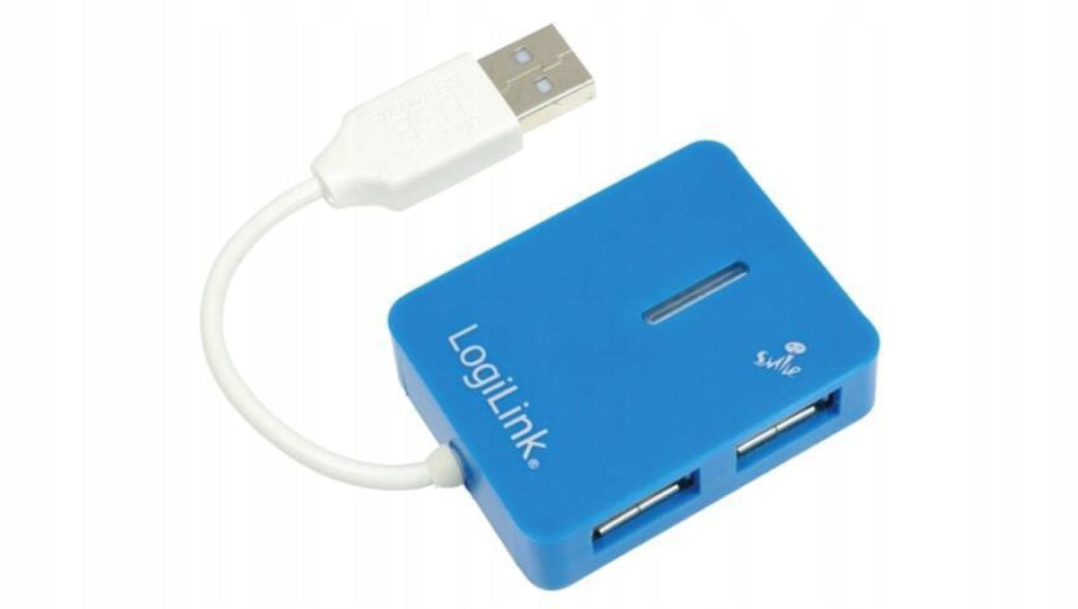 UA0136 USB Hub, USB A x4 Slot, USB A Plug, USB 2.0, PnP, Blue