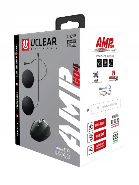 UCLEAR AMP GO 4 Motorcycle Intercom for groups up to four 4 users