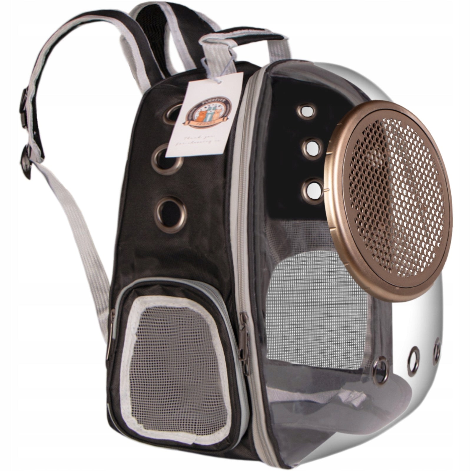 UFO BACKPACK FOR CAT RIGID TRANSPORTER TRANSPARENT KITTEN IN VIEW Product width 26 cm