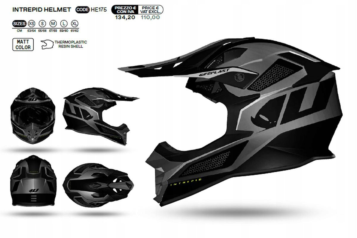 UFO HELMET INTREPID CROSS BLACK/GREY SIZE L ( ECE 22R06 )