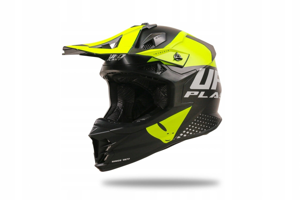 UFO MOTOCROSS / ENDURO HELMET INTREPID BLACK YELLOW NEON SIZE M