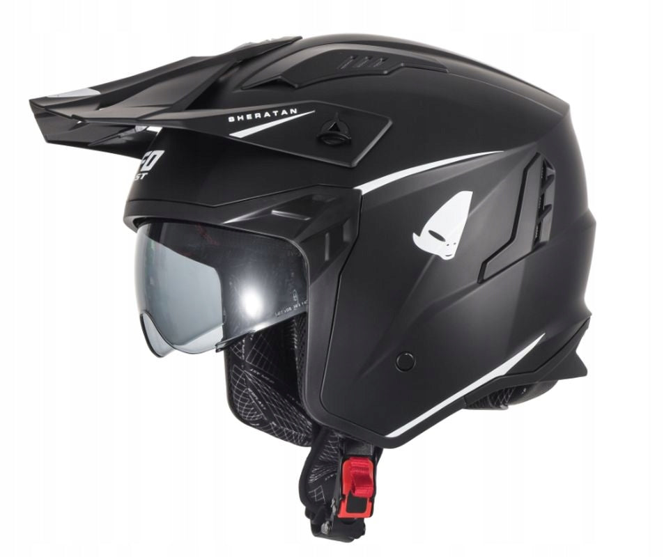 UFO SHERATAN JET / TRIAL HELMET WITH SUNSCREEN BLEND BLACK SIZE M