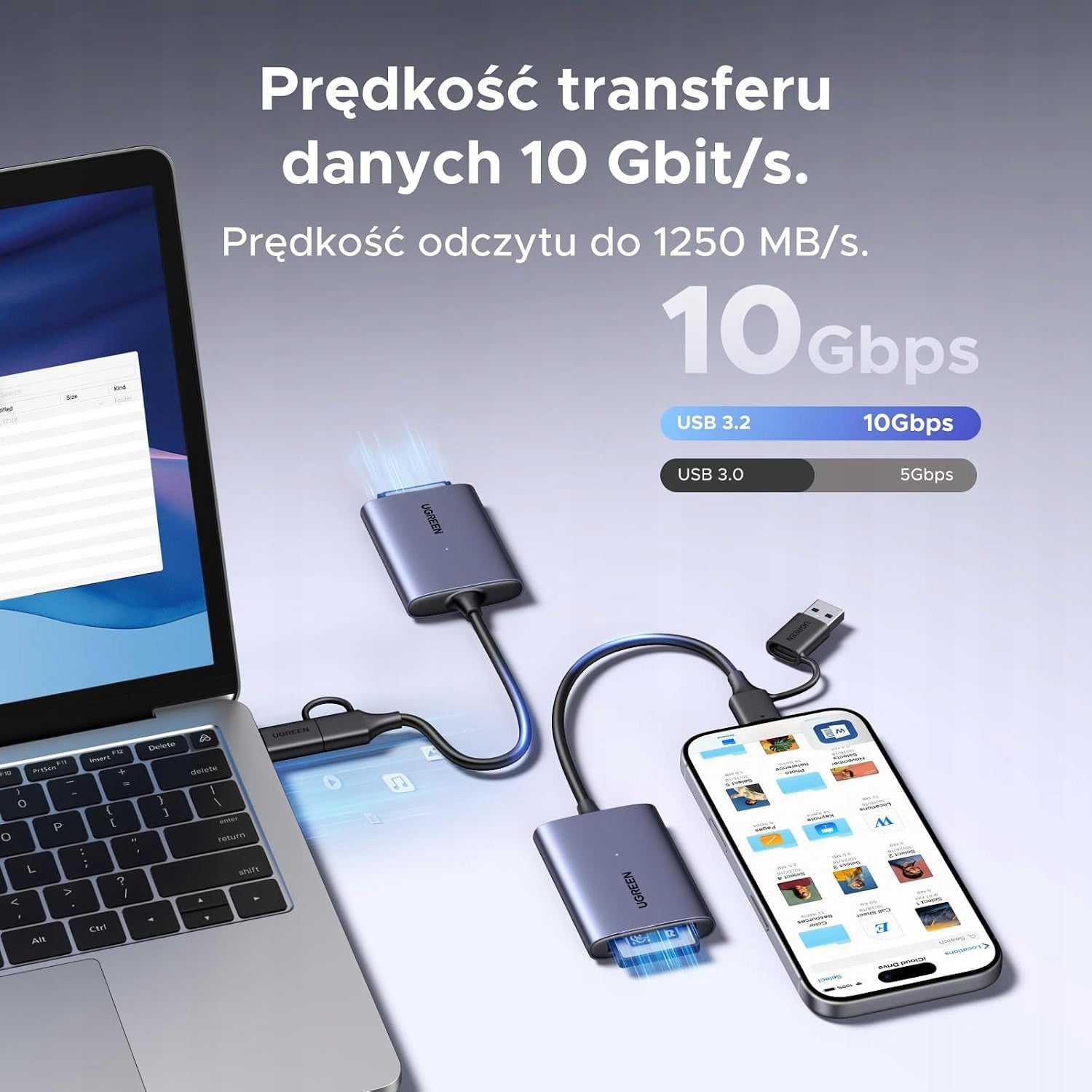 UGREEN CFexpress Type B USB-A USB-C 10 Gb/s card reader Manufacturer Ugreen