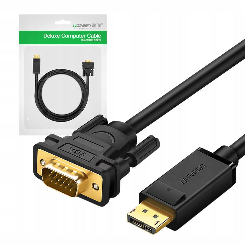 Ugreen DP105 laidas DisplayPort į VGA, FullHD, vienpusis, 1.5 m, juodas