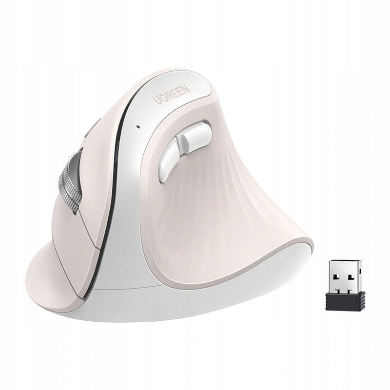 UGREEN MU008Mini Vertical Mouse Ergonomic White Bluetooth 2.4G 4000DPI 57°