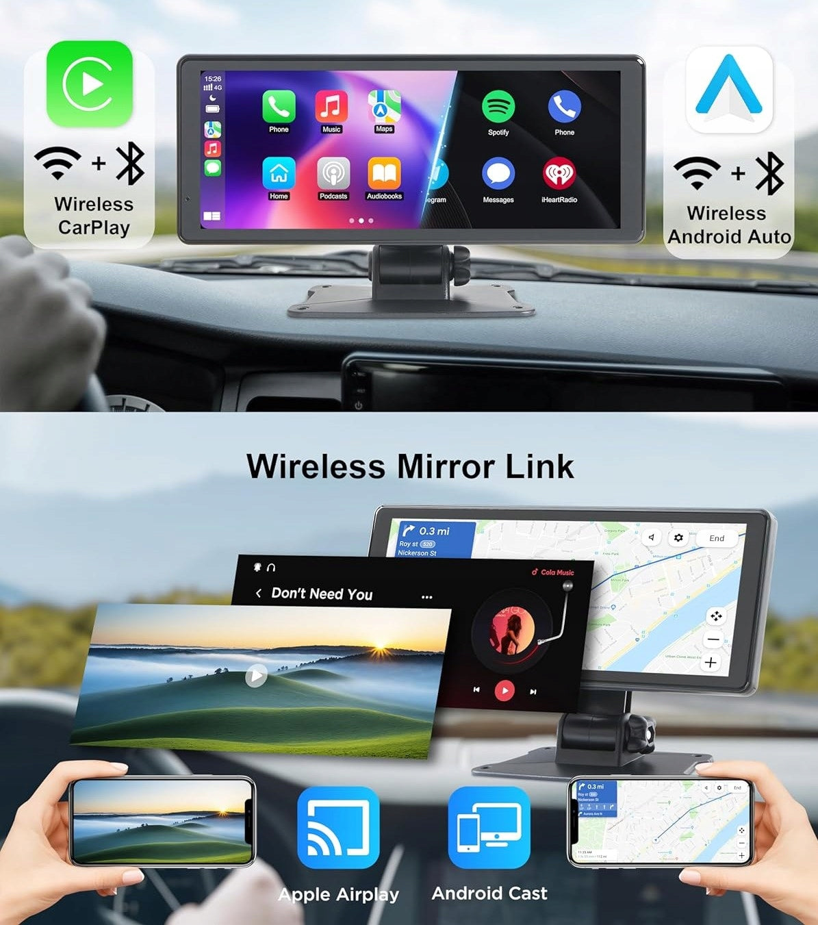 UHD 4K DVR GPS Navigation WIFI Android Car Camera Front/Rear Packaging status original