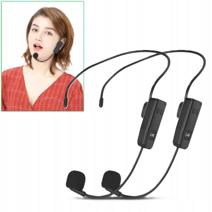 UHF 2X HEAD MICROPHONE WITH KARAOKE PRESENTATION RECEIVER