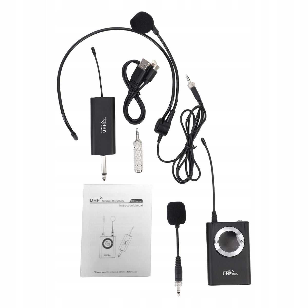 UHF Wireless Microphone Headset Handheld Microphone with 15 J8
