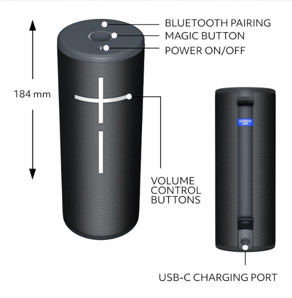 ULTIMATE EARS BOOM 4 Portable Bluetooth Speaker - Black Manufacturer code 984-001969