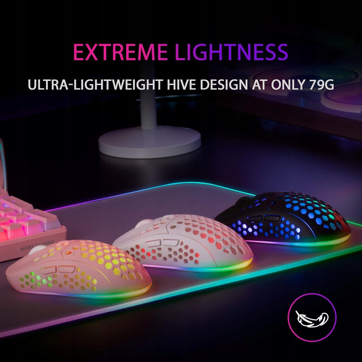 ULTRA-LIGHT GAMING WIRELESS MOUSE RGB 3200 DPI Packaging status original