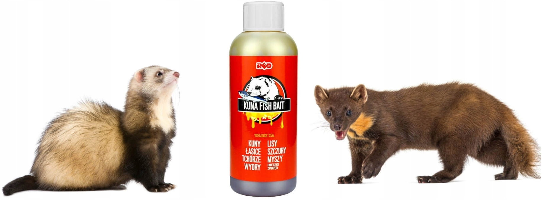 ULTRA STRONG LURE BAIT FOR MARTENS FOXES BADGER KUNA FISH BAIT RED 200G Kind liquid
