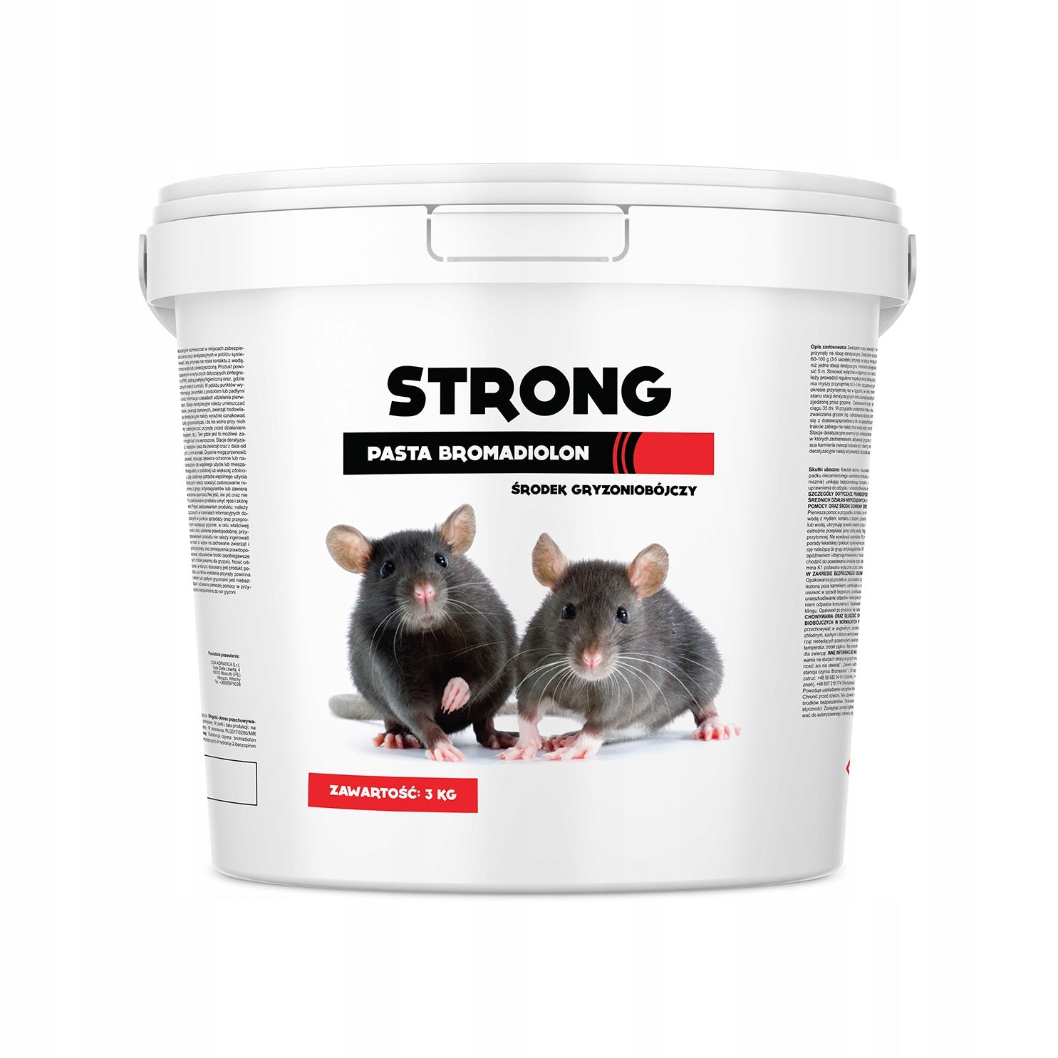 ULTRA STRONG POISON FOR MICE AND RATS STRONG PASTE BROMADIOLONE 3KG Product weight with unit packaging 3 kg