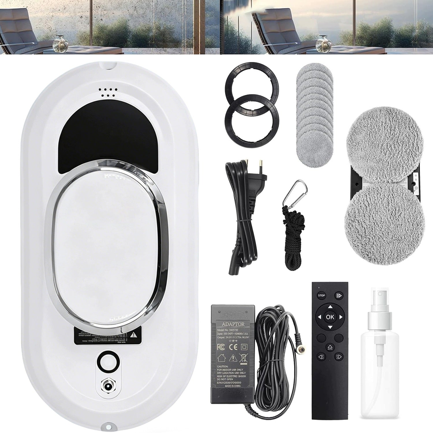 ULTRA-THIN WINDOW CLEANING ROBOT WITH ELECTRIC REMOTE CONTROL 5600PA