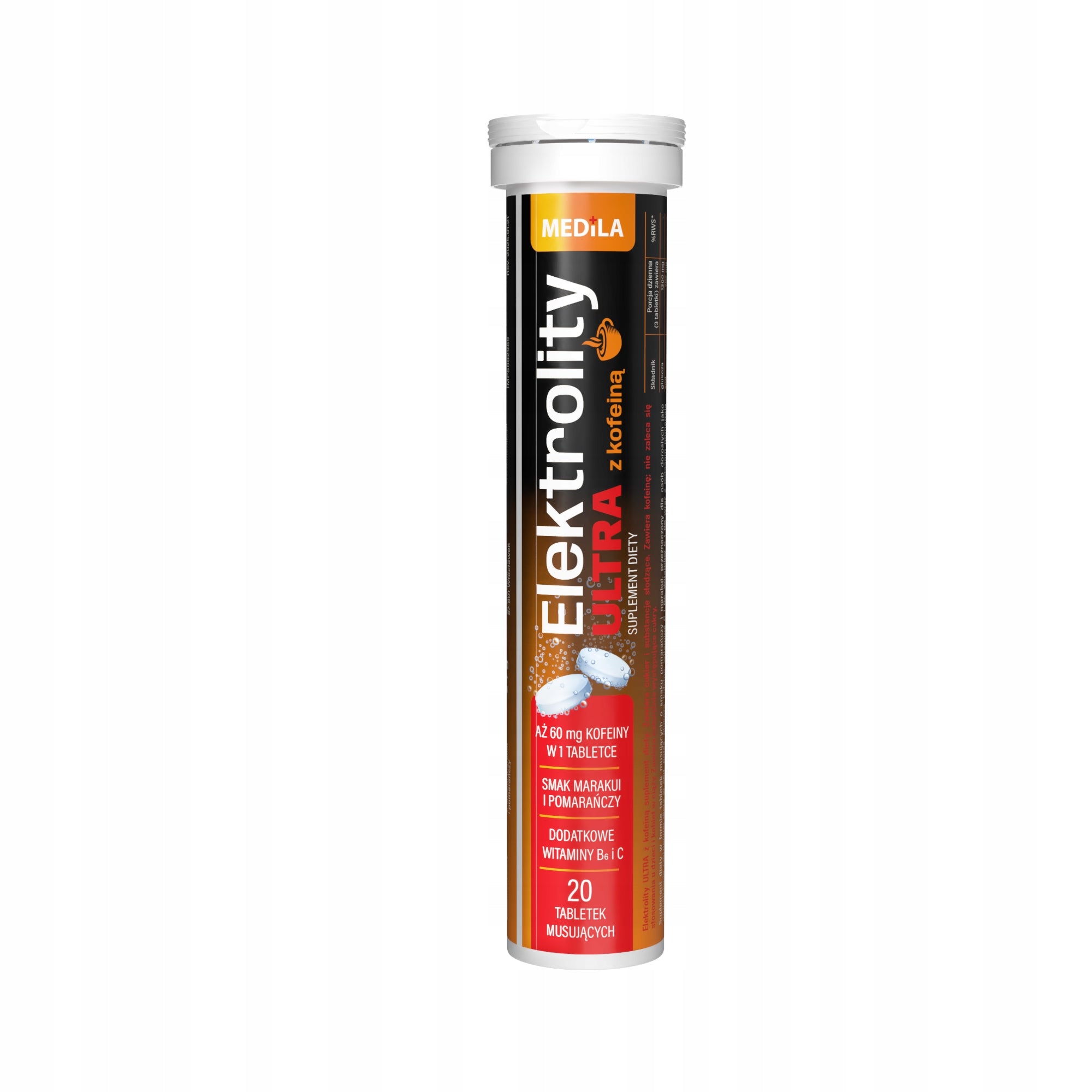 ULTRA electrolytes with Caffeine up to 60mg with vitamins B and C Hydrates and Stimulates