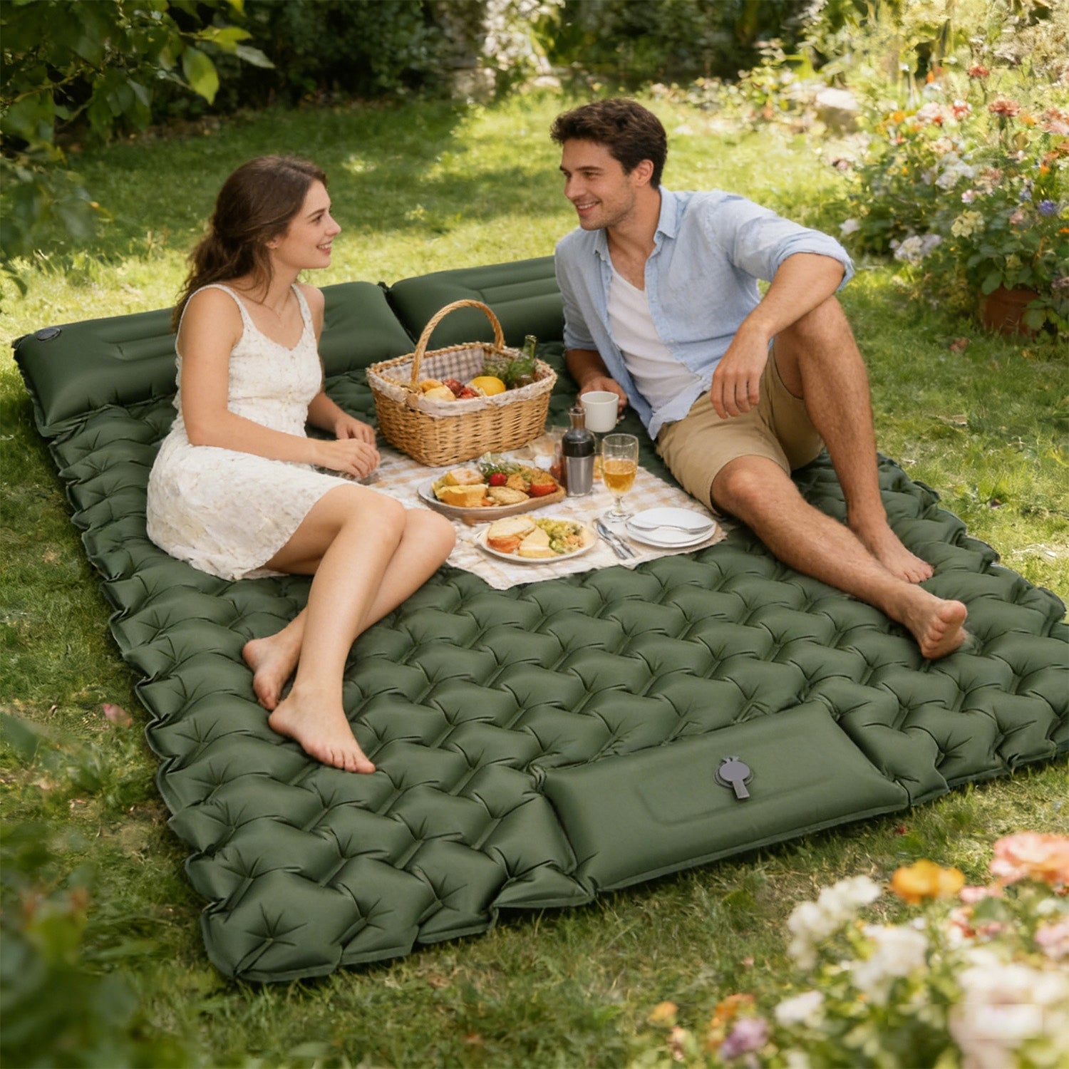 ULTRALIGHT HIKING MATTRESS CAMPING MAT 195X120X8 CM WITH PILLOW Brand no brand