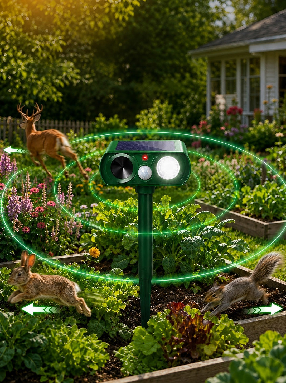 ULTRASONIC ANIMAL REPELLENT CAT MOLES DOGS SOLAR MOTION SENSOR Manufacturer code 6942278452140
