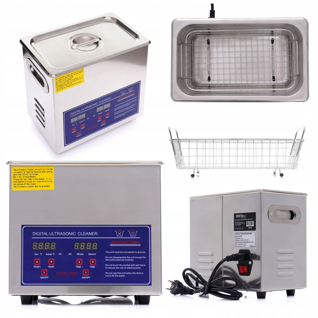 ULTRASONIC CLEANER 6,5L BATHTUB TOOL BASKET WORKSHOP WASHING PARTS 240W