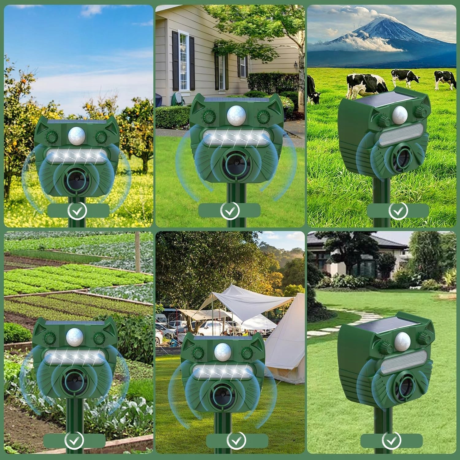 ULTRASONIC DEER REPELLENT WILD ANIMAL DETERRENT 5 MODES Kind repellent
