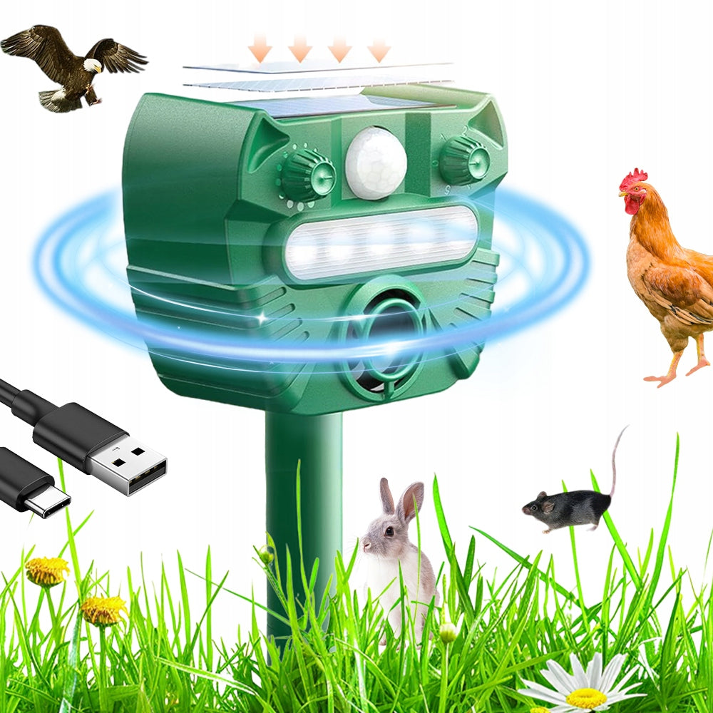 ULTRASONIC DEER REPELLENT WILD ANIMAL DETERRENT 5 MODES