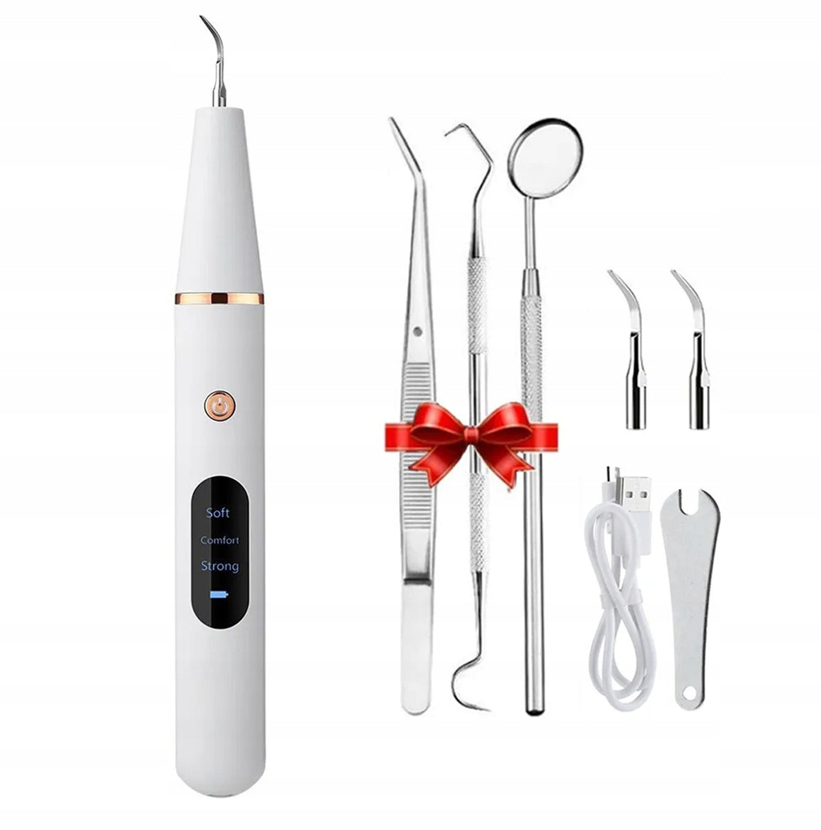 ULTRASONIC DENTAL SCALER FOR REMOVING LIMESCALE FROM TEETH SET
