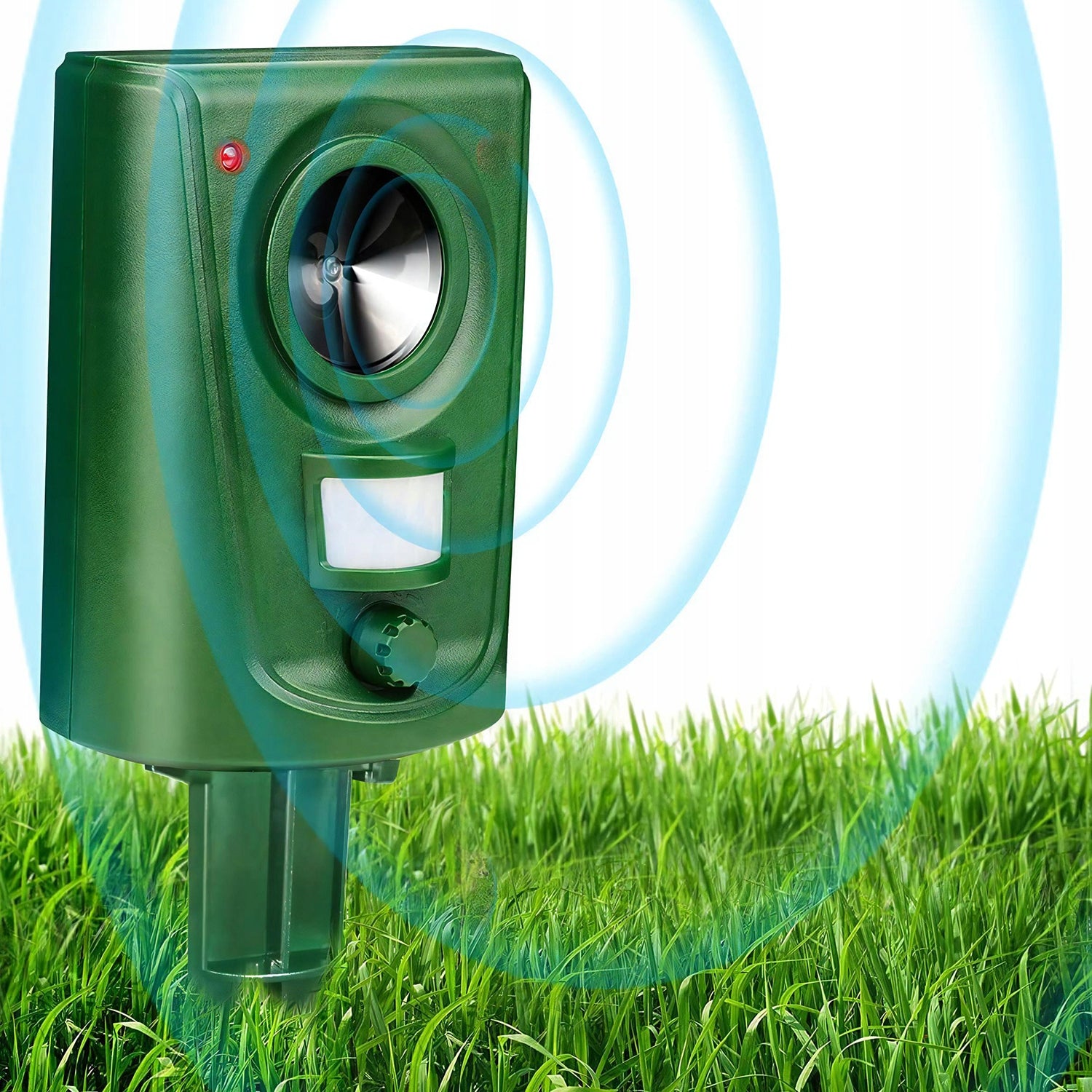 ULTRASONIC DETERRENT ANIMALS CATS WILD BIRDS motion sensor Kind repellent