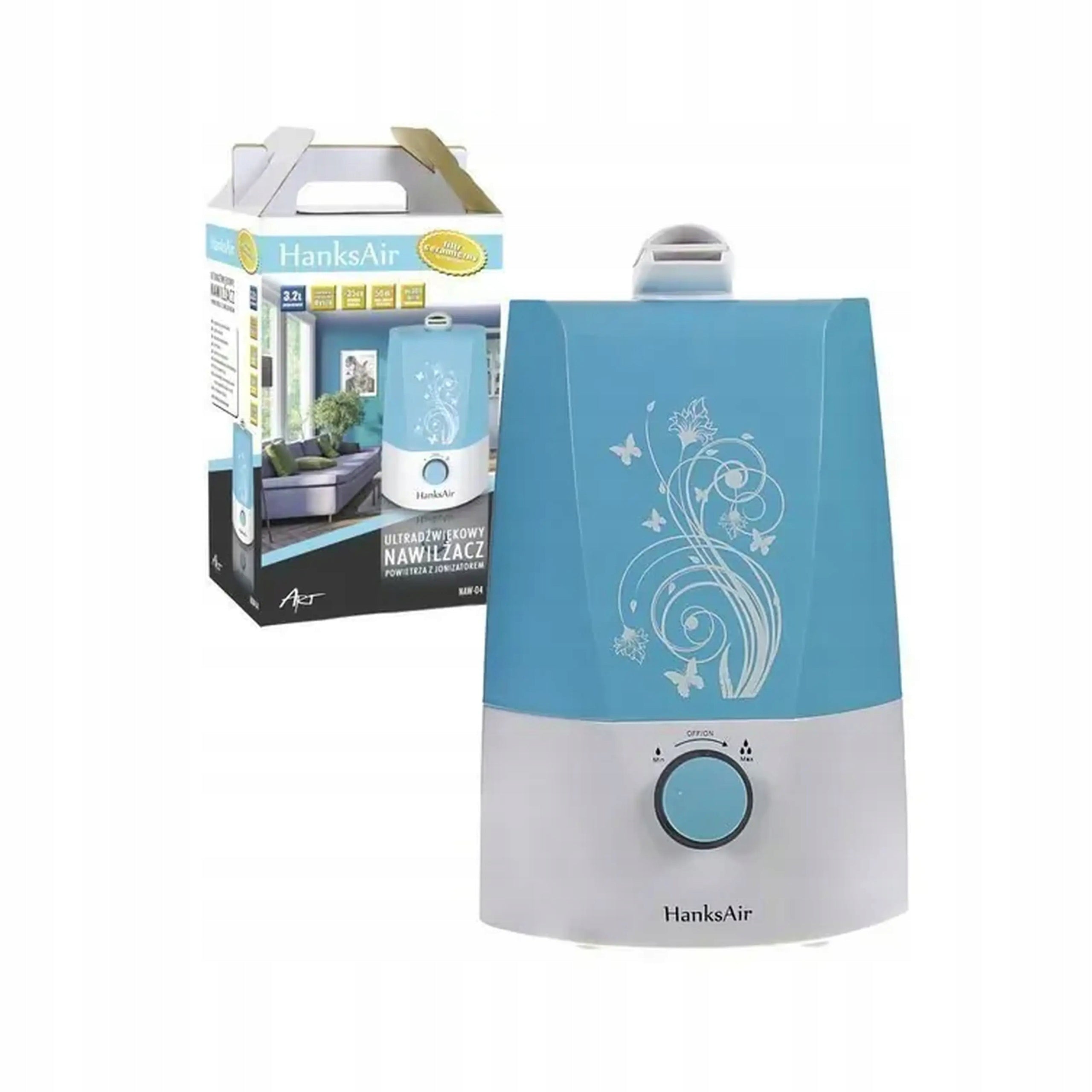 ULTRASONIC HUMIDIFIER 2,6L WITH IONIZATION FUNCTION TWO STEAM NOZZLES