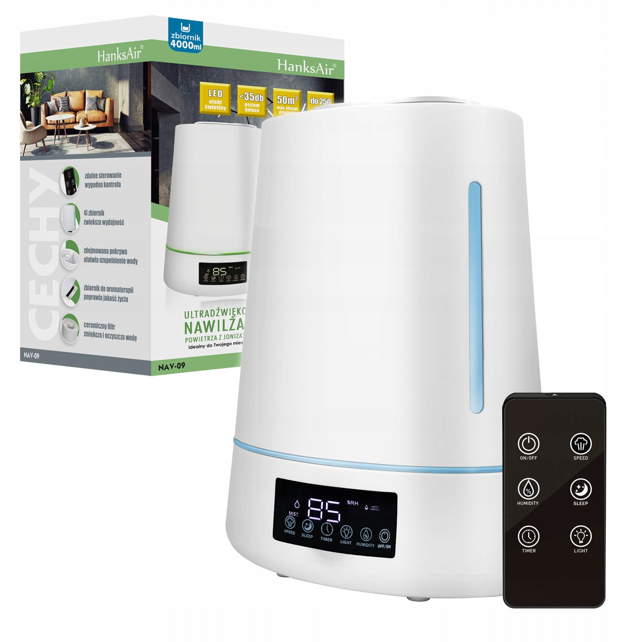 ULTRASONIC HUMIDIFIER ART Hanks-AIR 4 L NAW-09 Dominant color white