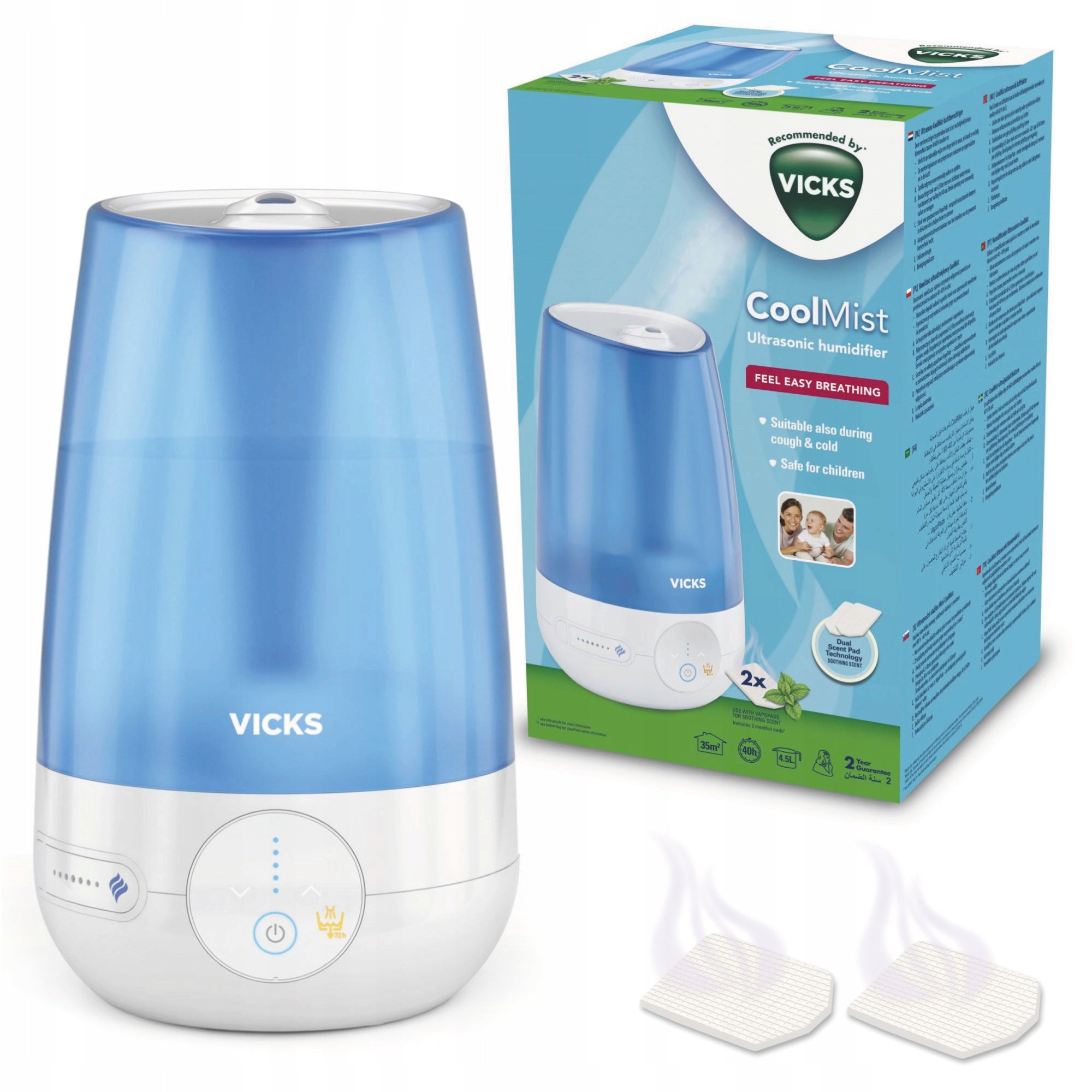ULTRASONIC HUMIDIFIER VICKS VUL565E4 COOL MIST