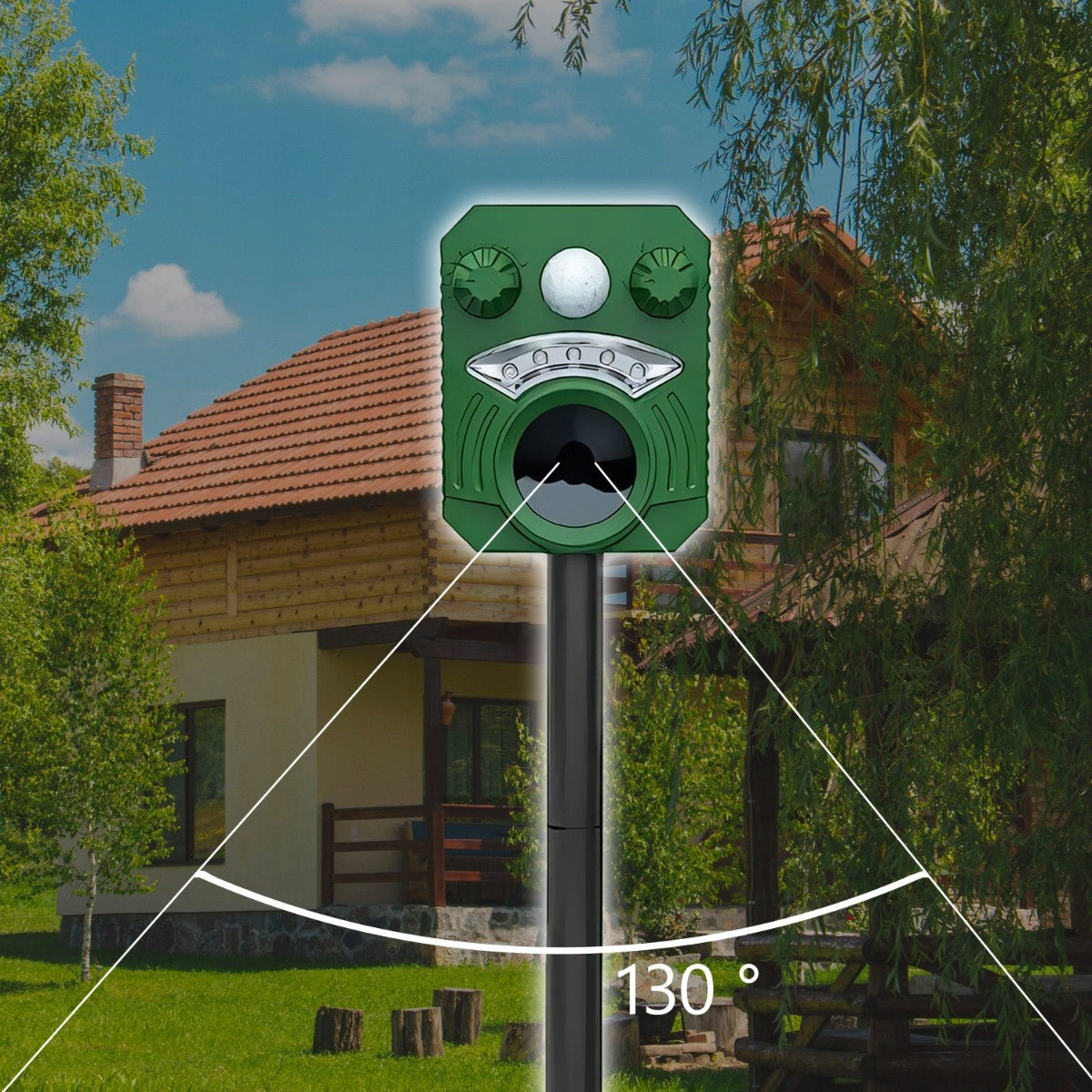 ULTRASONIC-LIGHT DETERRENT SOLAR RODENT ANIMALS WATERPROOF Manufacturer code ER1123