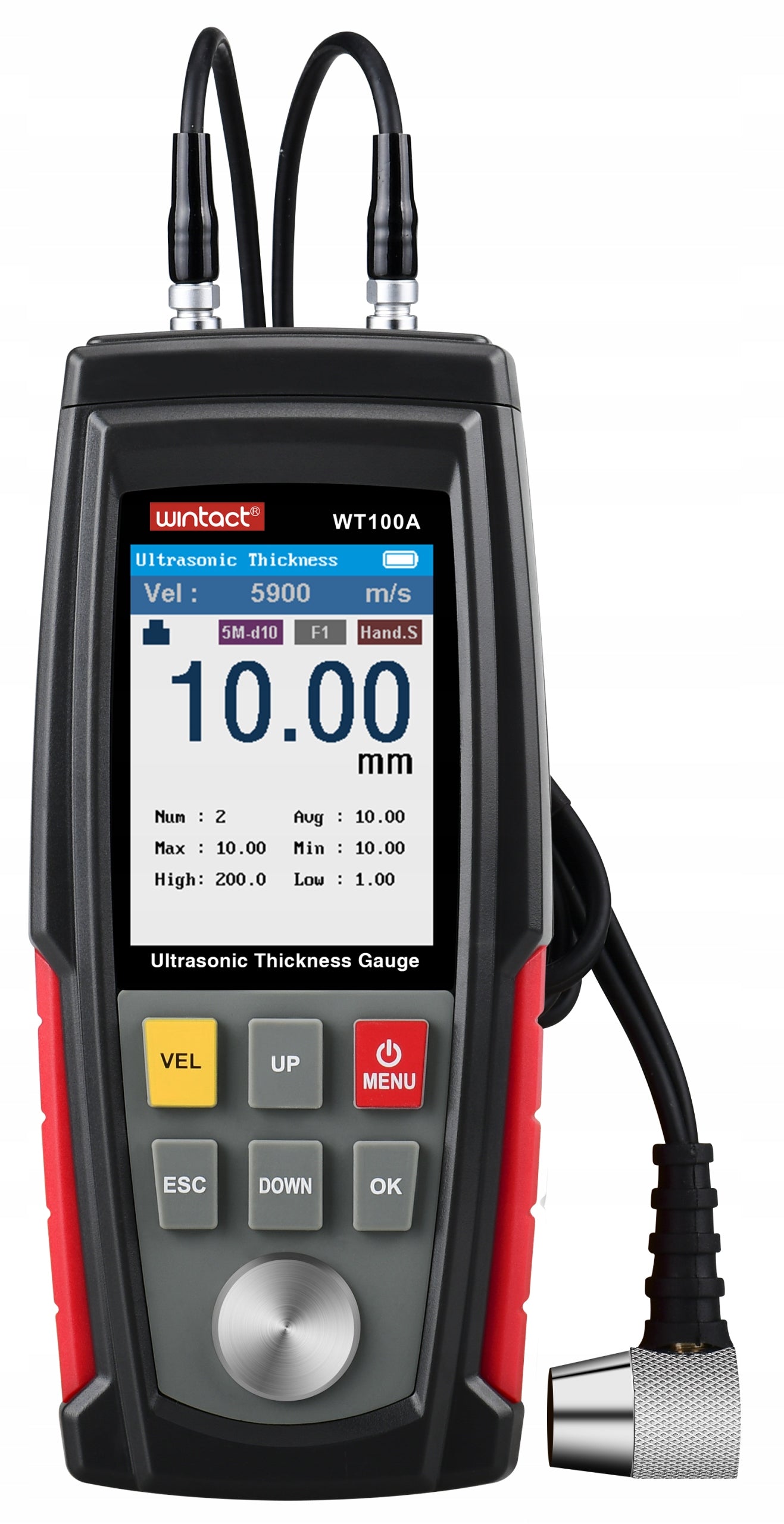 ULTRASONIC PAINT THICKNESS GAUGE COATING TESTER SENSOR WITH LCD PROBE Manufacturer code WT100A