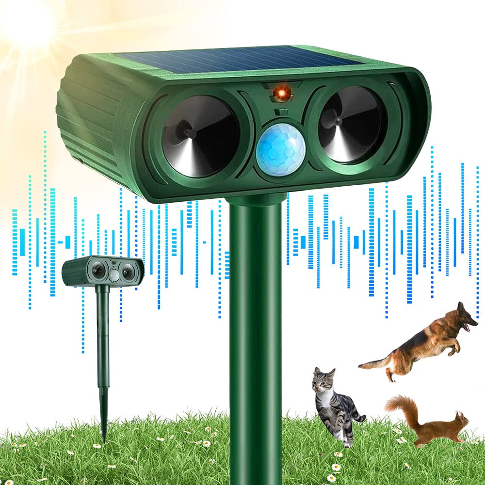 ULTRASONIC RODENT CAT BIRD REPELLENT 110 WIDE ANGLE SOLAR LED