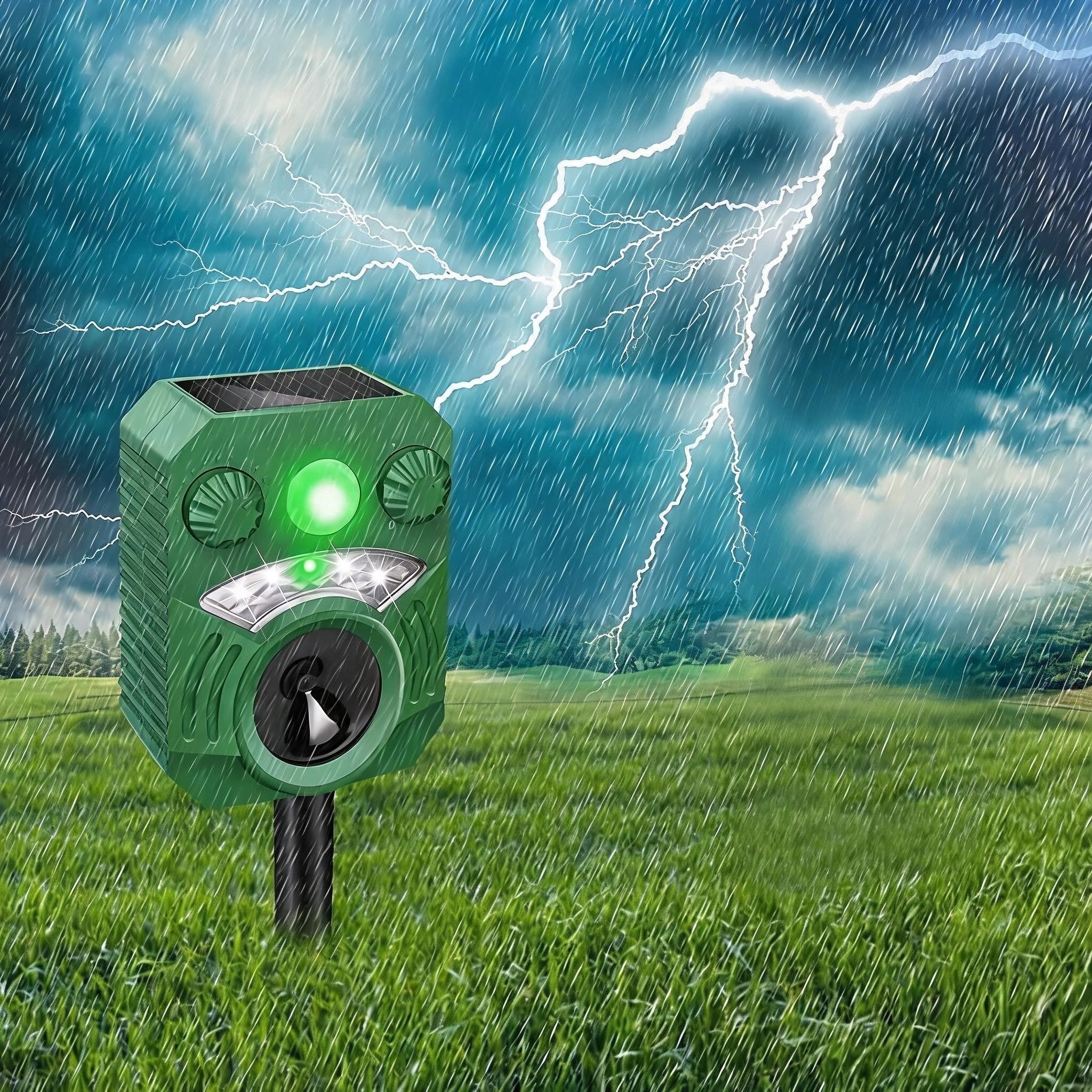 ULTRASONIC RODENT REPELLENT BIRD SOLAR PIR 110° WATERPROOF LED Kind repellent