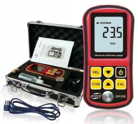 ULTRASONIC THICKNESS GAUGE OF SOLID MATERIALS AND VARNISH COATING 1-22mm