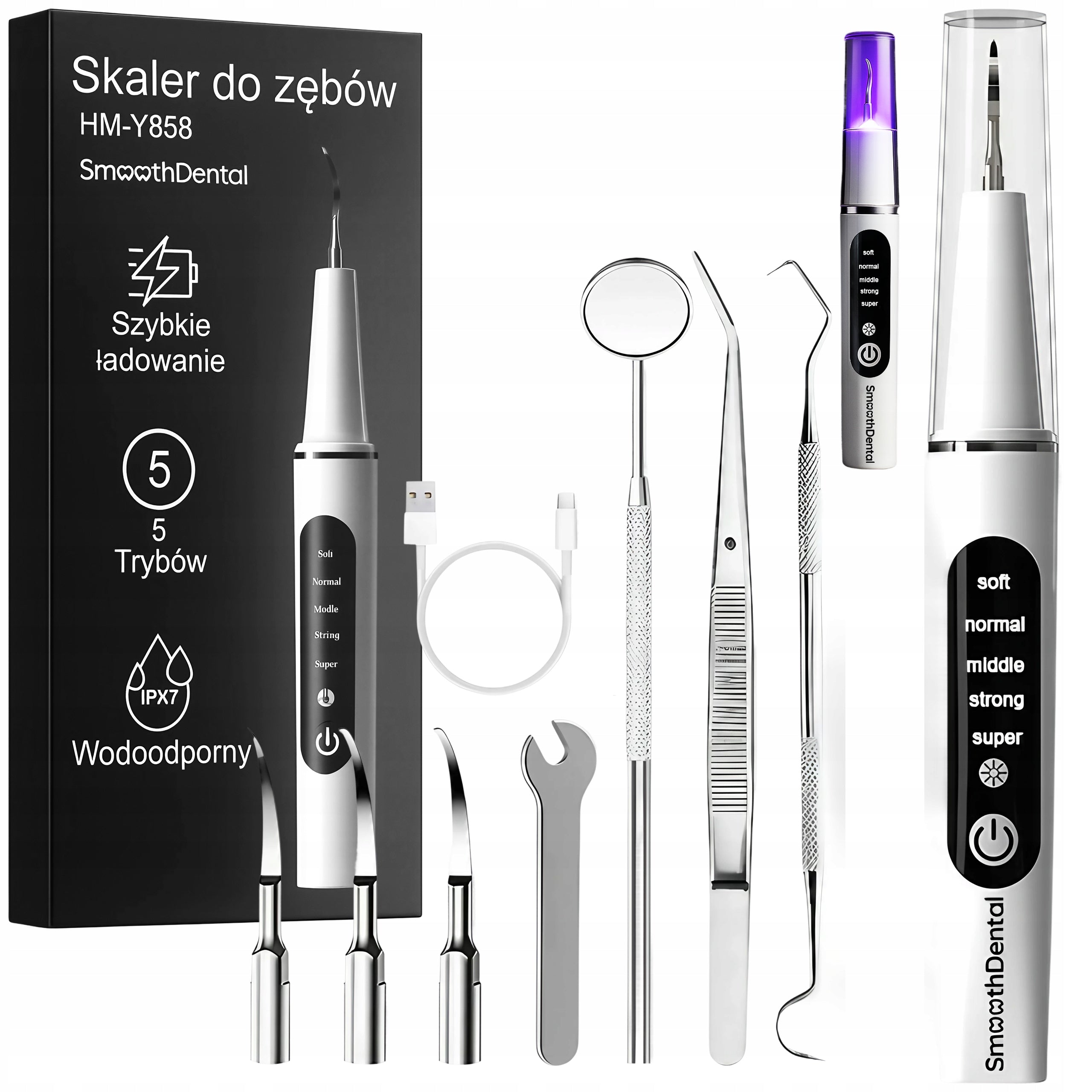 ULTRASONIC TOOTH SCALER DENTAL 5 MODES FOR SCALP REMOVAL