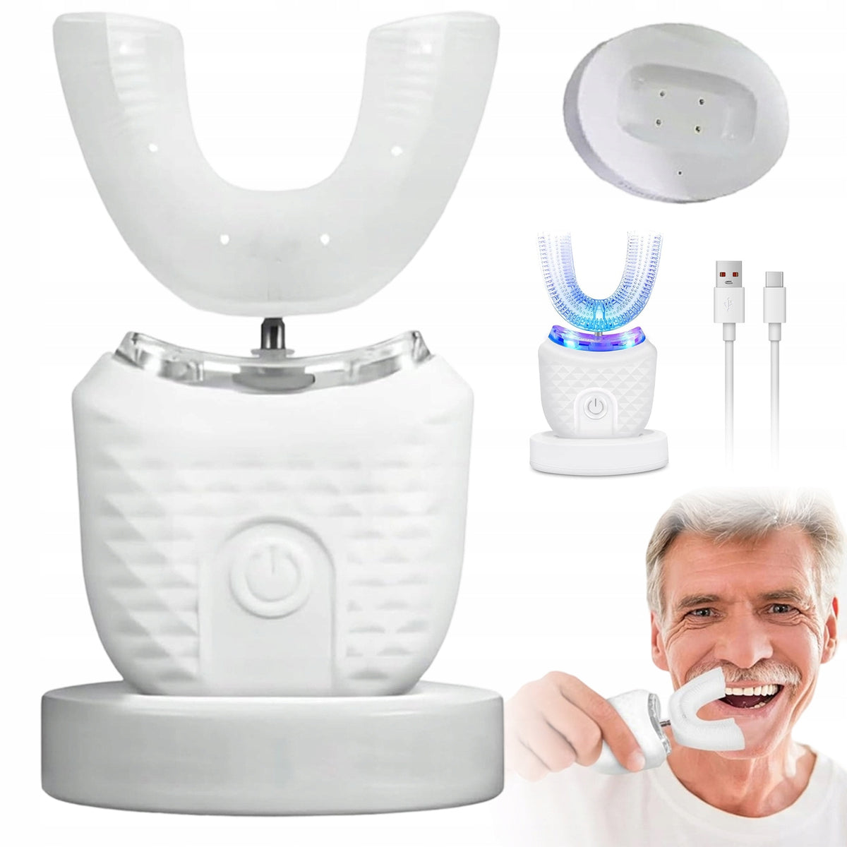 ULTRASONIC U-SHAPE TOOTHBRUSH FOR ADULTS