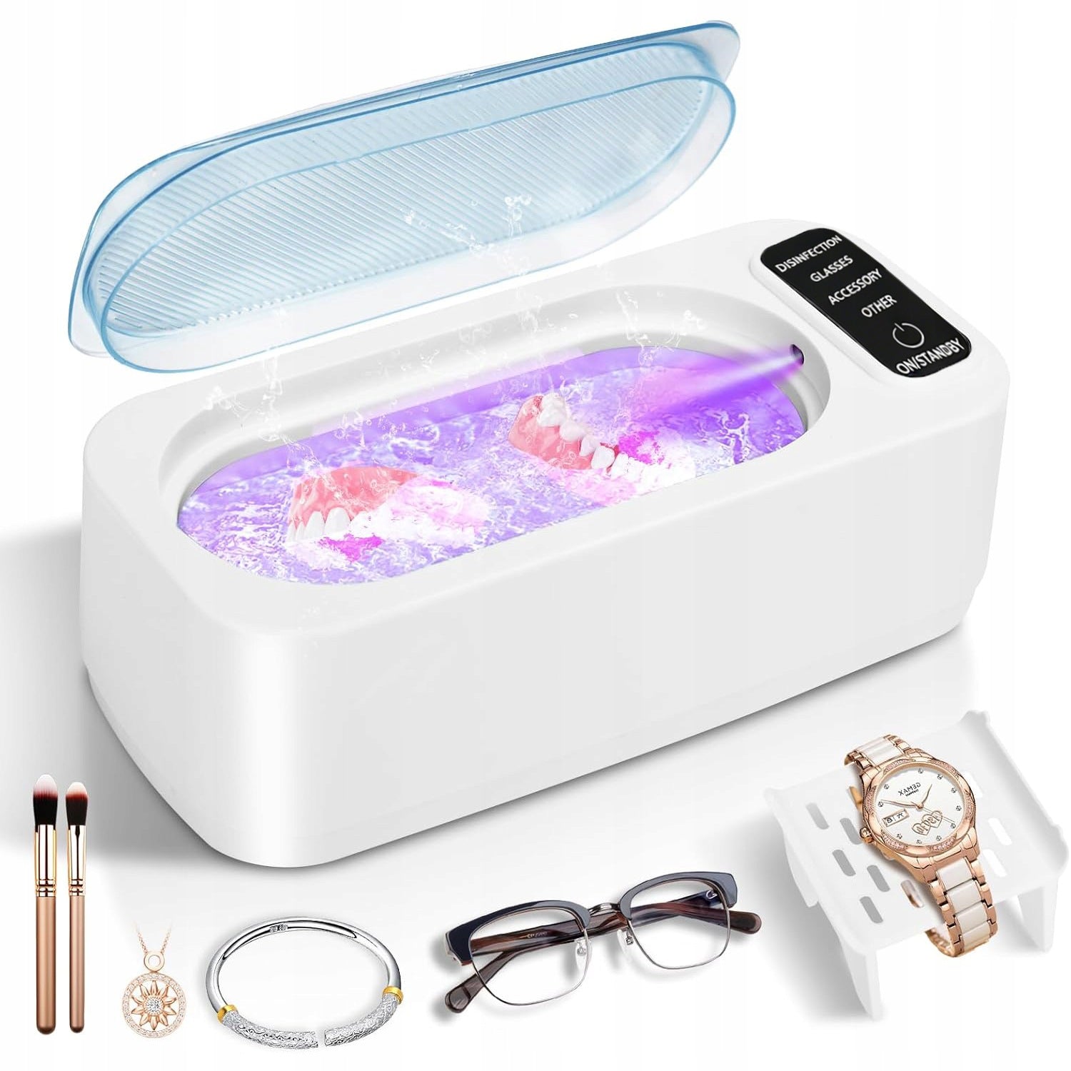 ULTRASONIC WASHER PROSTHESIS UV STERILIZER FOR JEWELRY GLASSES CLOCKS