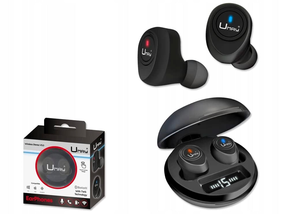 UMAY Wireless Bluetooth Earbuds Black PC IOS ANDROID