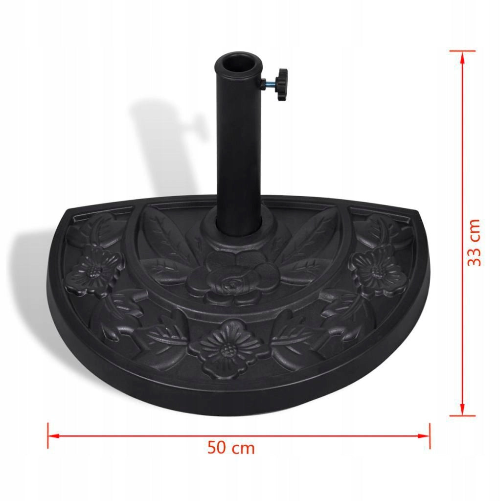 UMBRELLA BASE STEEL SEMICIRCULAR 50 x 33 cm Product weight with unit packaging 9.5 kg