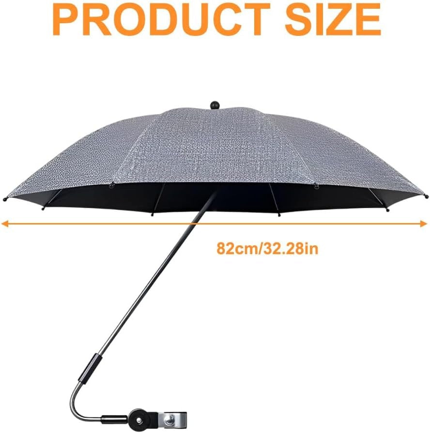 UMBRELLA FOR BABY STROLLER UV 50+ UNIVERSAL 82cm WATERPROOF GREY Brand no brand