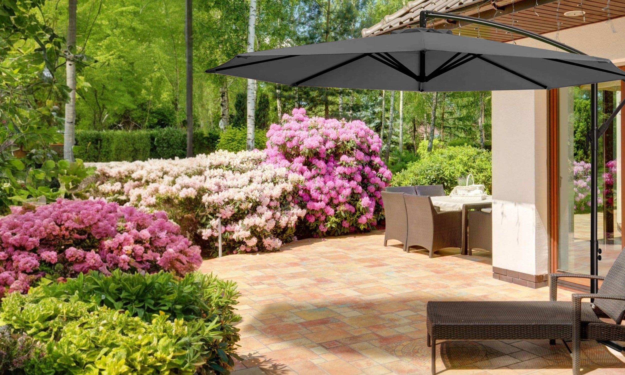 UMBRELLA Garden LARGE FOLDING SOLID LARGE WITH BOOM ADJUSTMENT 350 CM Manufacturer AVANTE
