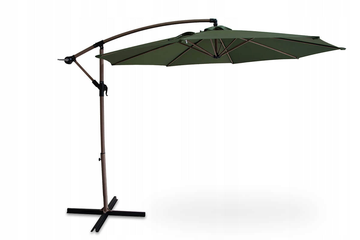 UMBRELLA large GARDEN FOLDING SIDE SANTORINI with boom GREEN 3m Color green