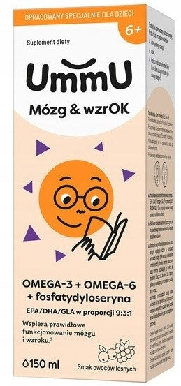 UMMU Brain & Vision 6+ Omega 3 Omega 6 EPA DHA 150 ml