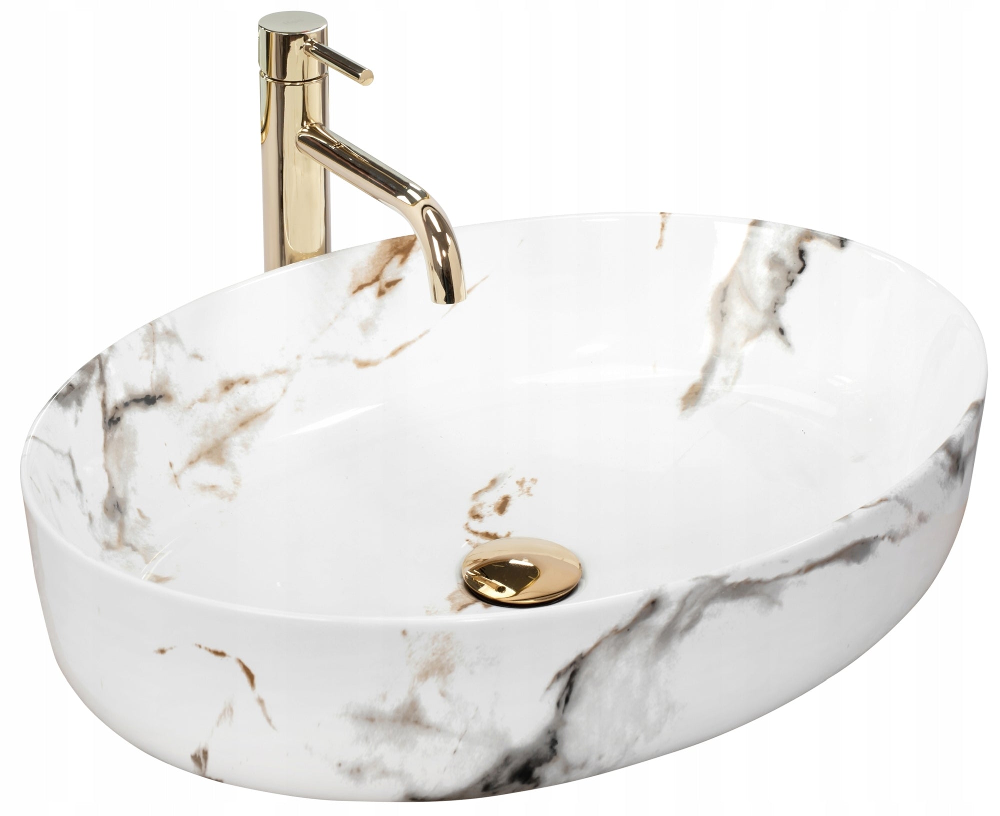 Waschbecken REA Queen, Carrara Marmor glänzend 