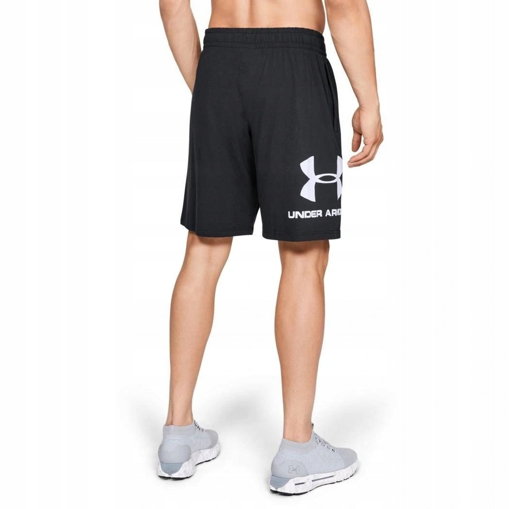 Sportshorts für Herren Under Armour Sportsyle Cotton Logo M 1329 300 001, schwarz 