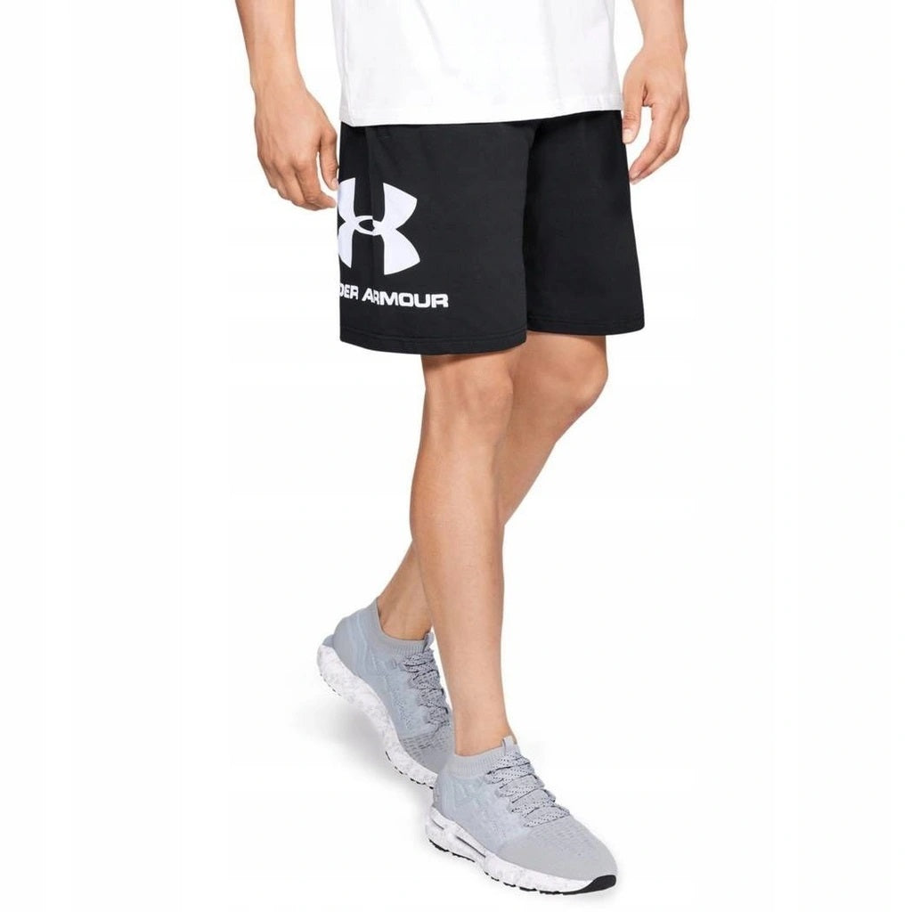 Sportshorts für Herren Under Armour Sportsyle Cotton Logo M 1329 300 001, schwarz 