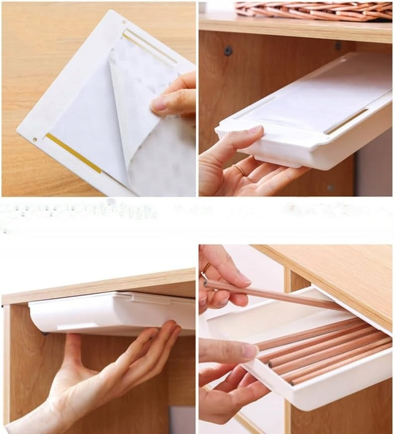 UNDERCOUNTER DRAWER ATTACHED TO DESK ORGANIZER SELF-ADHESIVE STRONG SHELF Manufacturer code SZUFLADA PODBLATOWA MOCOWANA DO BIURKA