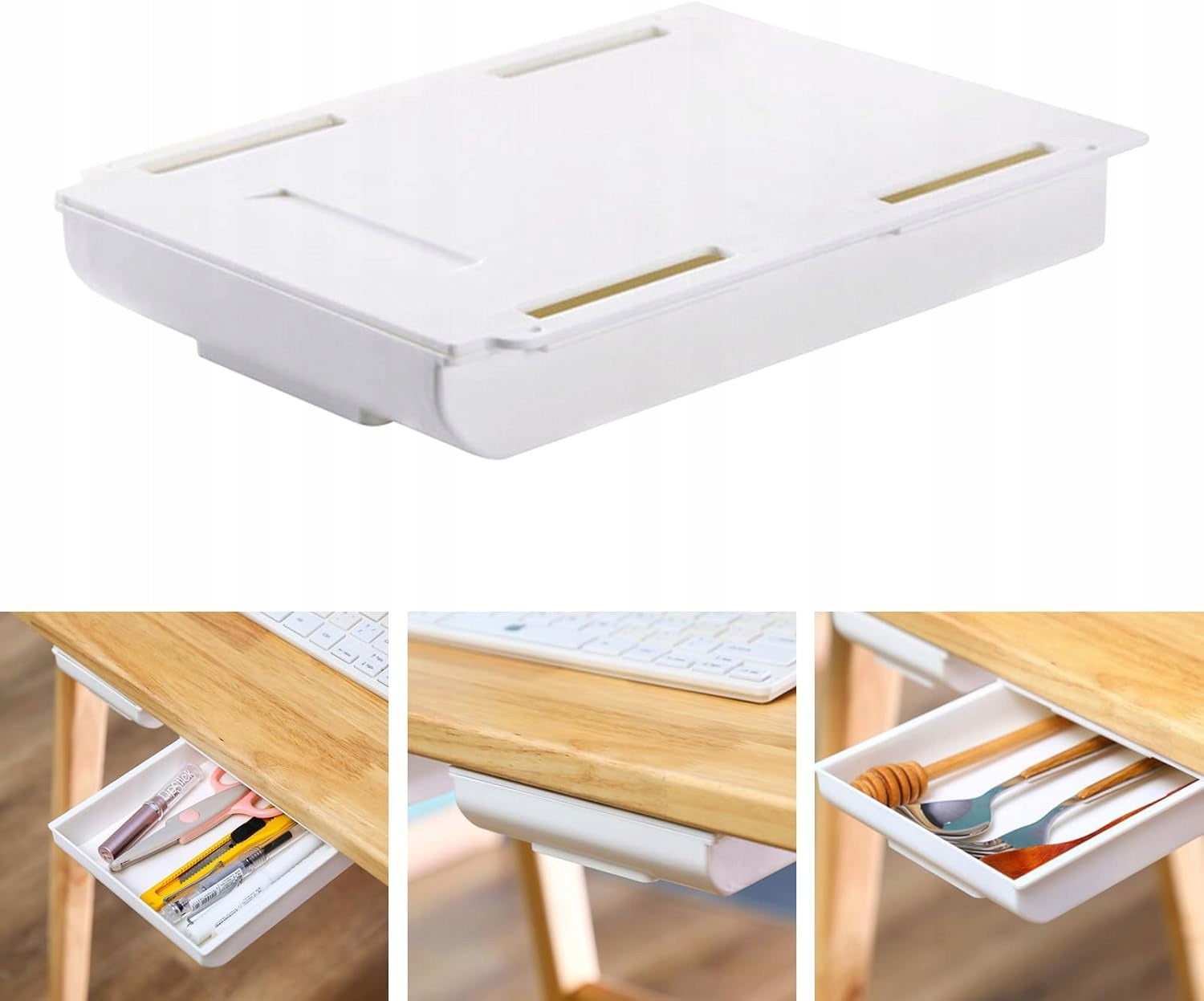 UNDERCOUNTER DRAWER ATTACHED TO DESK ORGANIZER SELF-ADHESIVE STRONG SHELF