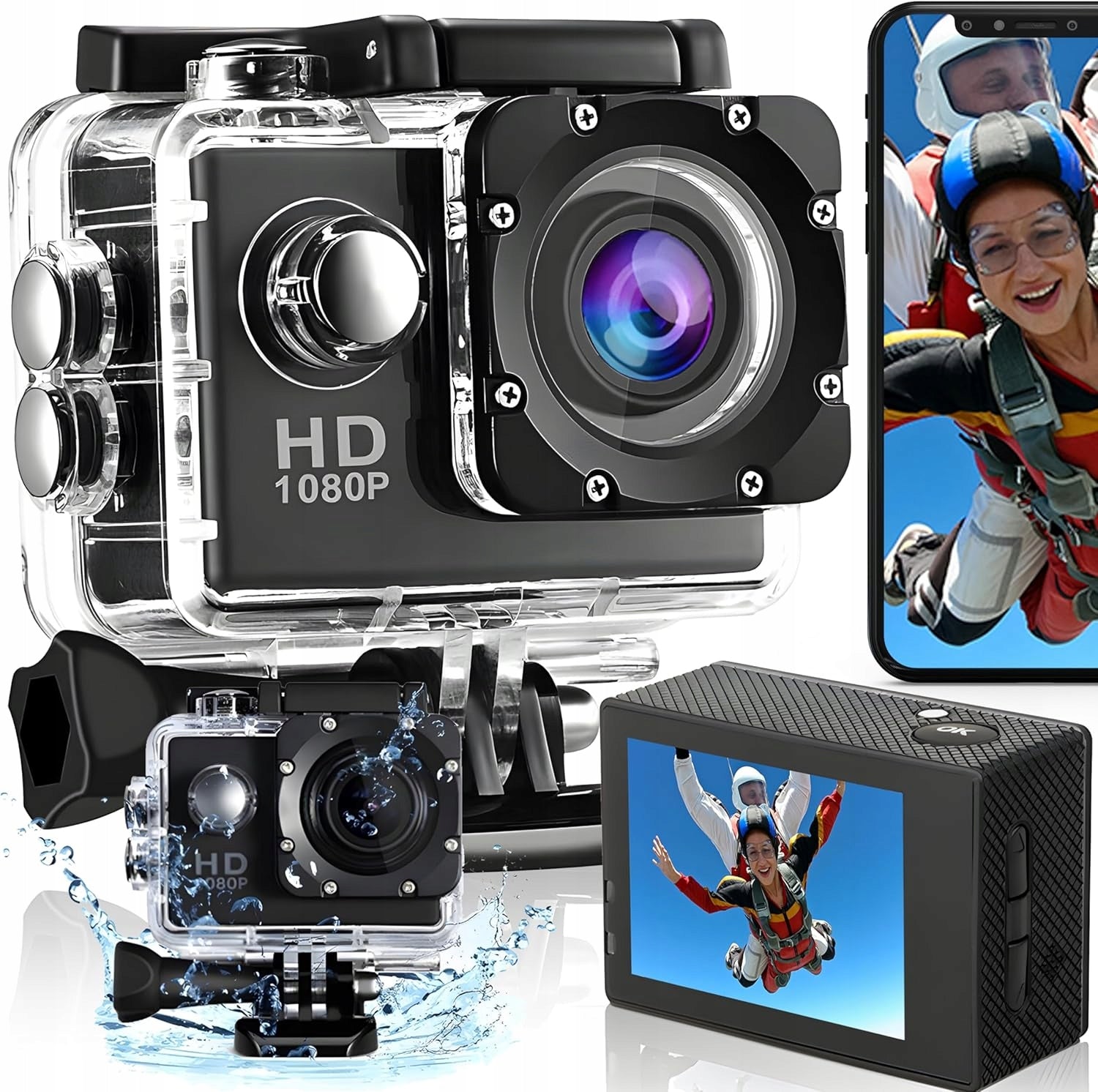 UNDERWATER SPORTS CAMERA 30M 1080P HELMET STABILIZER MICRO SD